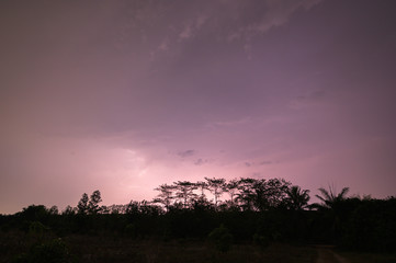 Obraz na płótnie Canvas View of lightning in the sky at night