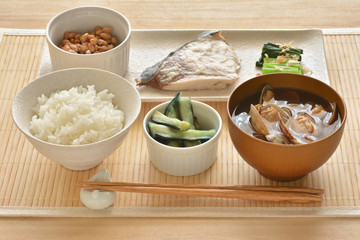 和朝食　ブリの塩こうじ焼き