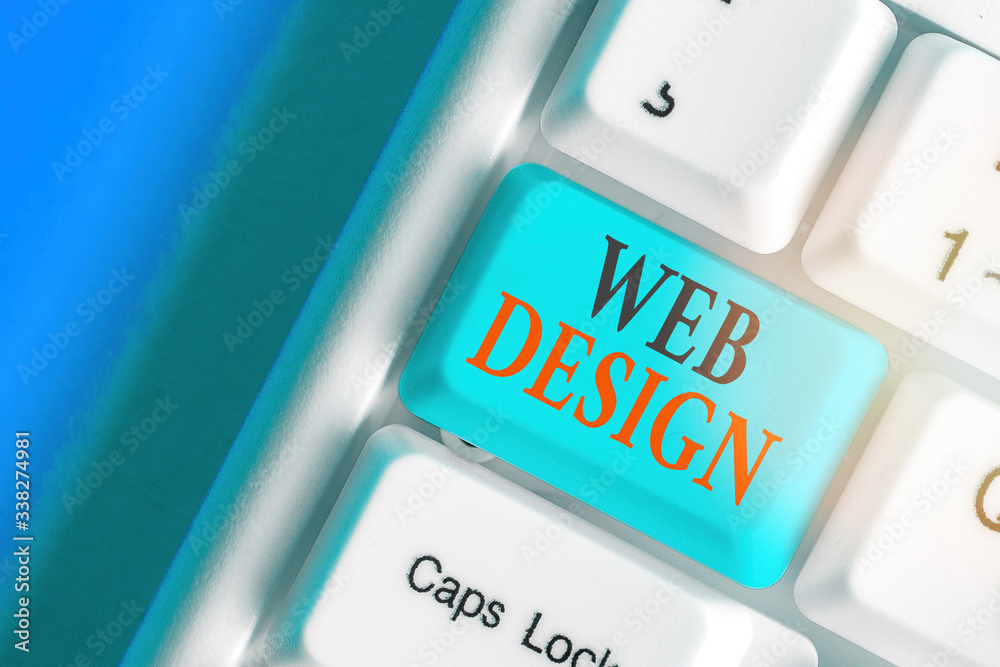 Poster text sign showing web design. business photo showcasing website development designing and process of