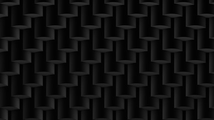 Minimal abstract background of black geometric 3d shapes. Simple modern 3d render illustration. Abstract 3d geometric backdrop. Raster.