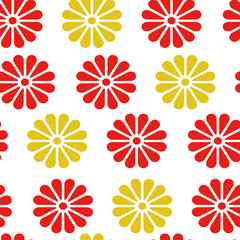 Red Chrysanthemum crest Japanese style pattern
