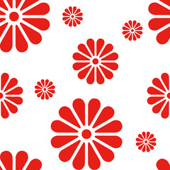 Red Chrysanthemum crest Japanese style pattern