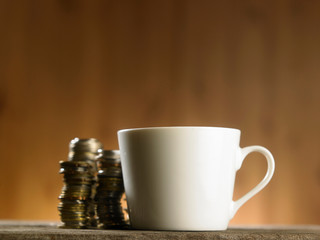 Cup full of money