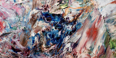 Colorful abstract background wallpaper. Modern motif visual art.  Mixtures of oil paint. Trendy...
