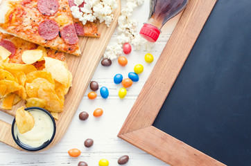 Fast food and unhealthy eating concept