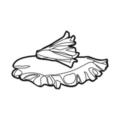 Isolated object of lettuce and leaf sign. Web element of lettuce and diet stock vector illustration.