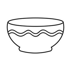 Vector design of bowl and ceramic sign. Web element of bowl and container vector icon for stock.