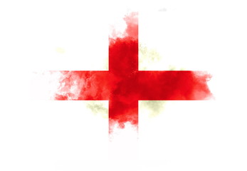 Obraz premium England flag performed from color smoke on the white background. Abstract symbol.