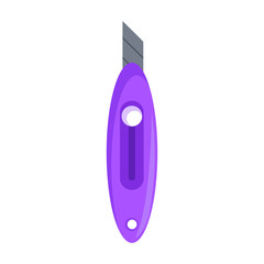 Stationery knife vector icon.Cartoon vector icon isolated on white background stationery knife.