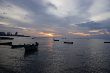 Obraz premium Sunset at Pattaya City, Thailand.