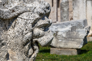 Fototapeta na wymiar Ruins of the ancient Roman forum in the historic centre of Zadar, Croatia