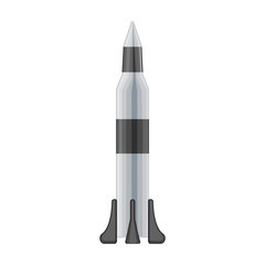 Space rocket vector icon.Cartoon vector icon isolated on white background space rocket.
