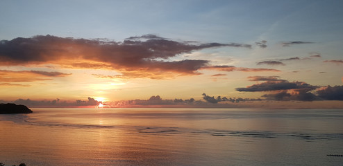 The Sunset over the ocean on the Guam