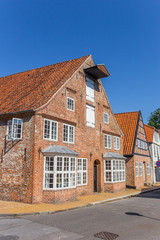 Fototapeta na wymiar Historic red brick house in the center of Tonder, Denmark