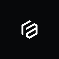 Minimal elegant monogram art logo. Outstanding professional trendy awesome artistic AF FA initial based Alphabet icon logo. Premium Business logo White color on black background - obrazy, fototapety, plakaty