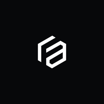 Minimal elegant monogram art logo. Outstanding professional trendy awesome artistic AF FA initial based Alphabet icon logo. Premium Business logo White color on black background