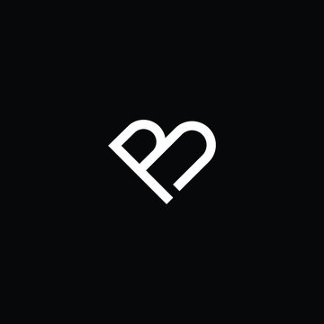 Minimal elegant monogram art logo. Outstanding professional trendy awesome artistic B BP PB initial based Alphabet icon logo. Premium Business logo White color on black background