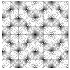 Fototapeta premium Seamless black and white geometries pattern in zentangle style. Basic and simple coloring book for adults, seniors, and beginner. Digital drawing. Floral. Flower. Oriental. Book Page. Hand drawing. 