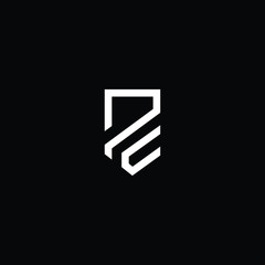 Minimal elegant monogram art logo. Outstanding professional trendy awesome artistic PC CP initial based Alphabet icon logo. Premium Business logo White color on black background