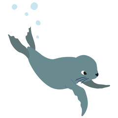 シンプルなアシカのイラスト