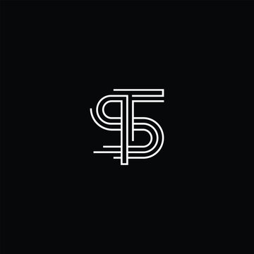Minimal elegant monogram art logo. Outstanding professional trendy awesome artistic ST TS initial based Alphabet icon logo. Premium Business logo White color on black background