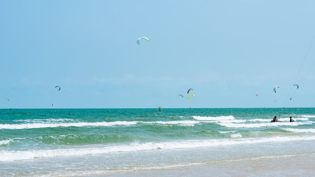 Kitesurfing Thailand Hua hin on a Sunny day