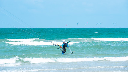 Kitesurfing Thailand Hua hin on a Sunny day