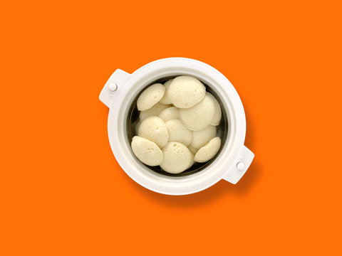 Idli Breakfast in a hot container, South Indian Breakfast, very healthy and tasty.