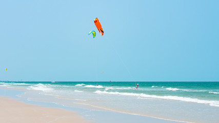 Kitesurfing Thailand Hua hin on a Sunny day