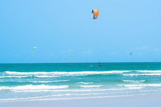 Kitesurfing Thailand Hua hin on a Sunny day