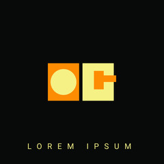 Modern creative shaped OG, GO, O, G logo. Initial Logo Designs Templete with Black Background. Vector Illustration