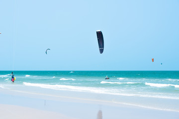 Kitesurfing Thailand Hua hin on a Sunny day