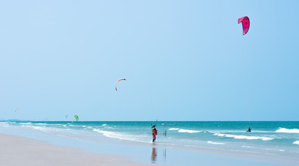 Kitesurfing Thailand Hua hin on a Sunny day