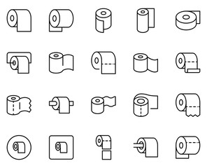 Toilet paper line icon