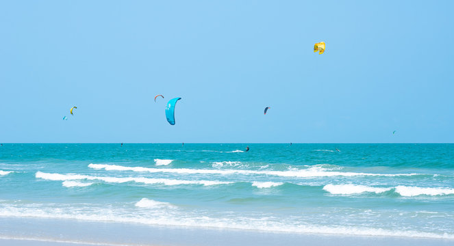 Kitesurfing Thailand Hua hin on a Sunny day