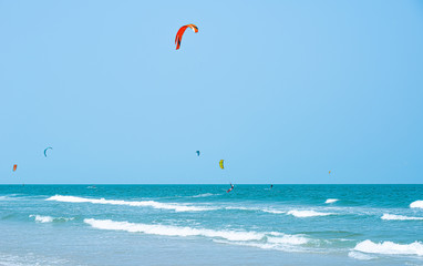 Kitesurfing Thailand Hua hin on a Sunny day