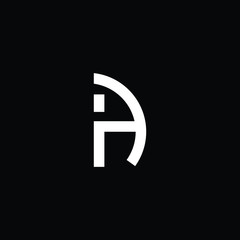 Obraz premium Minimal elegant monogram art logo. Outstanding professional trendy awesome artistic AI IA AH HA initial based Alphabet icon logo. Premium Business logo White color on black background
