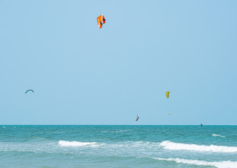 Kitesurfing Thailand Hua hin on a Sunny day