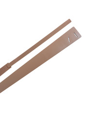 Brown leather female belt on a white background.