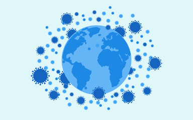 Coronavirus COVID-19 Infected World Global Healthcare Crisis Fast Infection Spread to America, Europe and Other Earth Continent Illustration Vector. Can be used for web, mobile, infographic and print.