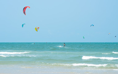 Kitesurfing Thailand Hua hin on a Sunny day