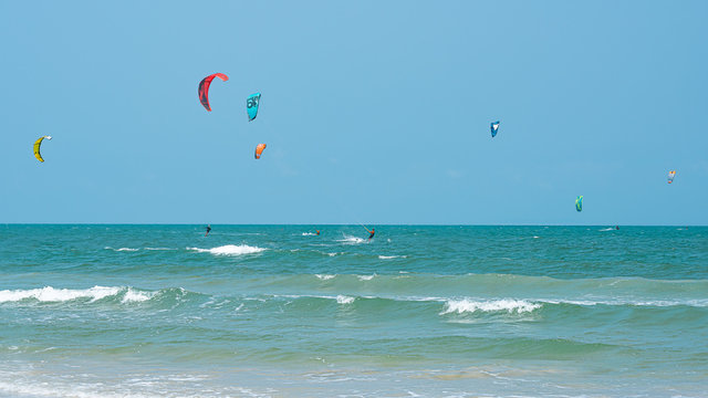 Kitesurfing Thailand Hua hin on a Sunny day