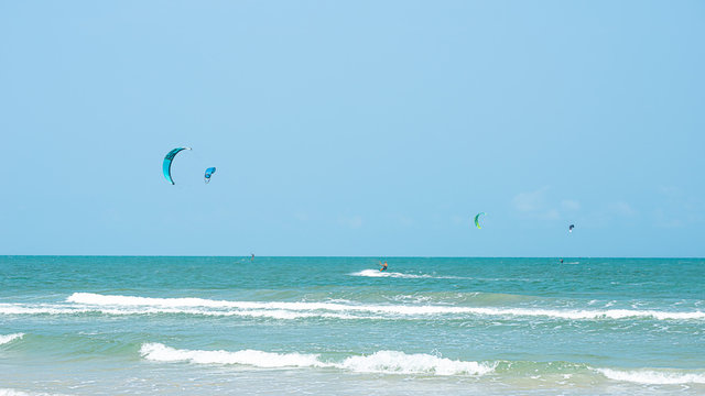 Kitesurfing Thailand Hua hin on a Sunny day