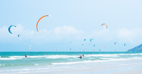 Kitesurfing Thailand Hua hin on a Sunny day
