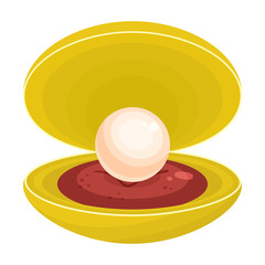 Pearl shell vector icon.Cartoon vector icon isolated on white background pearl shell.