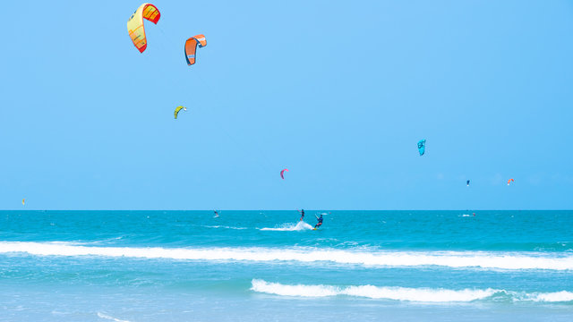 Kitesurfing Thailand Hua hin on a Sunny day