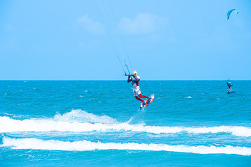 Kitesurfing Thailand Hua hin on a Sunny day
