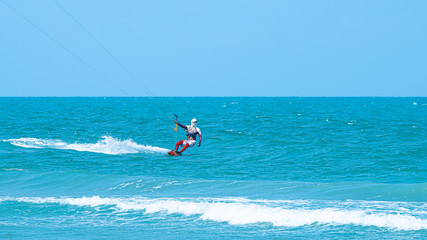 Kitesurfing Thailand Hua hin on a Sunny day