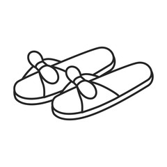 House slipper vector icon.Outline vector icon isolated on white background house slipper.