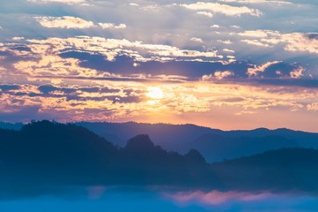 sunrise over the mountains